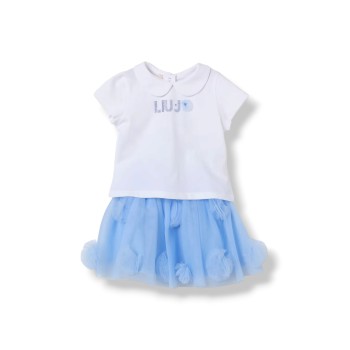 Coordinato Liu Jo Kids in cotone stretch e tulle