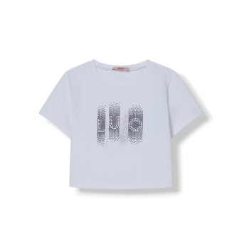 T-shirt cropped con strass Liu Jo Kids