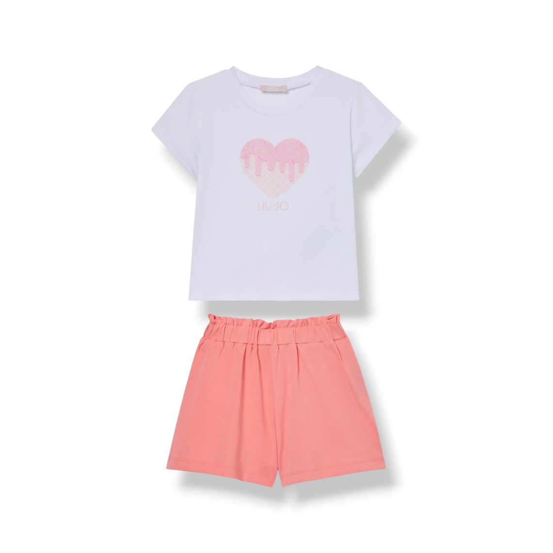 Coordinato in cotone con strass Liu Jo Kids