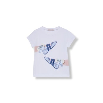 T-shirt con stampa e castoni Liu Jo Kids
