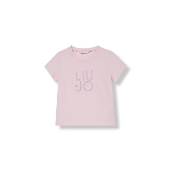 T-shirt con logo e strass Liu Jo Kids