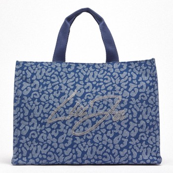 Borsa tote grande in denim animalier Liu Jo