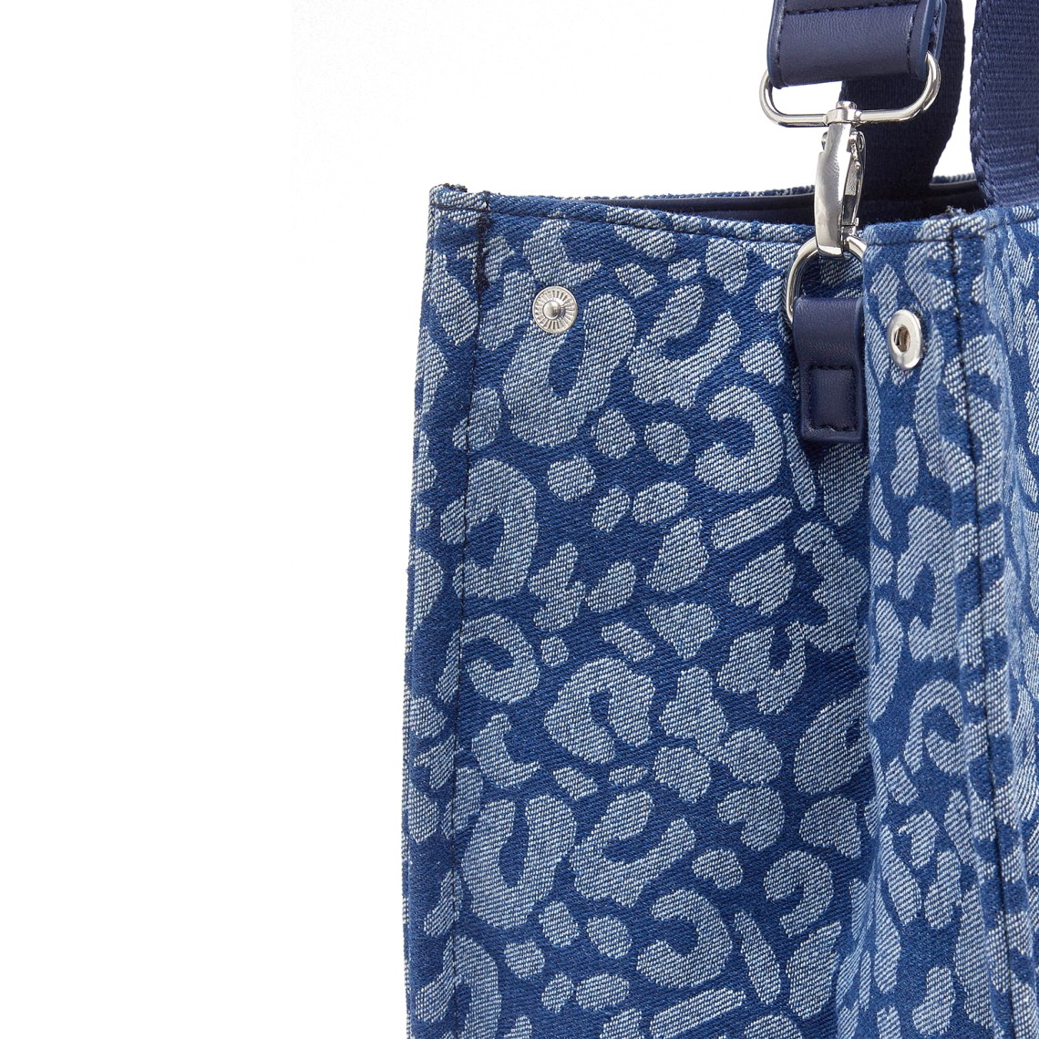 Borsa tote grande in denim animalier Liu Jo