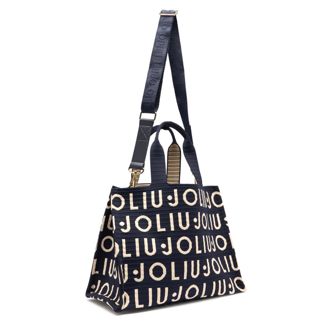 Borsa tote media in maglia con logo Liu Jo
