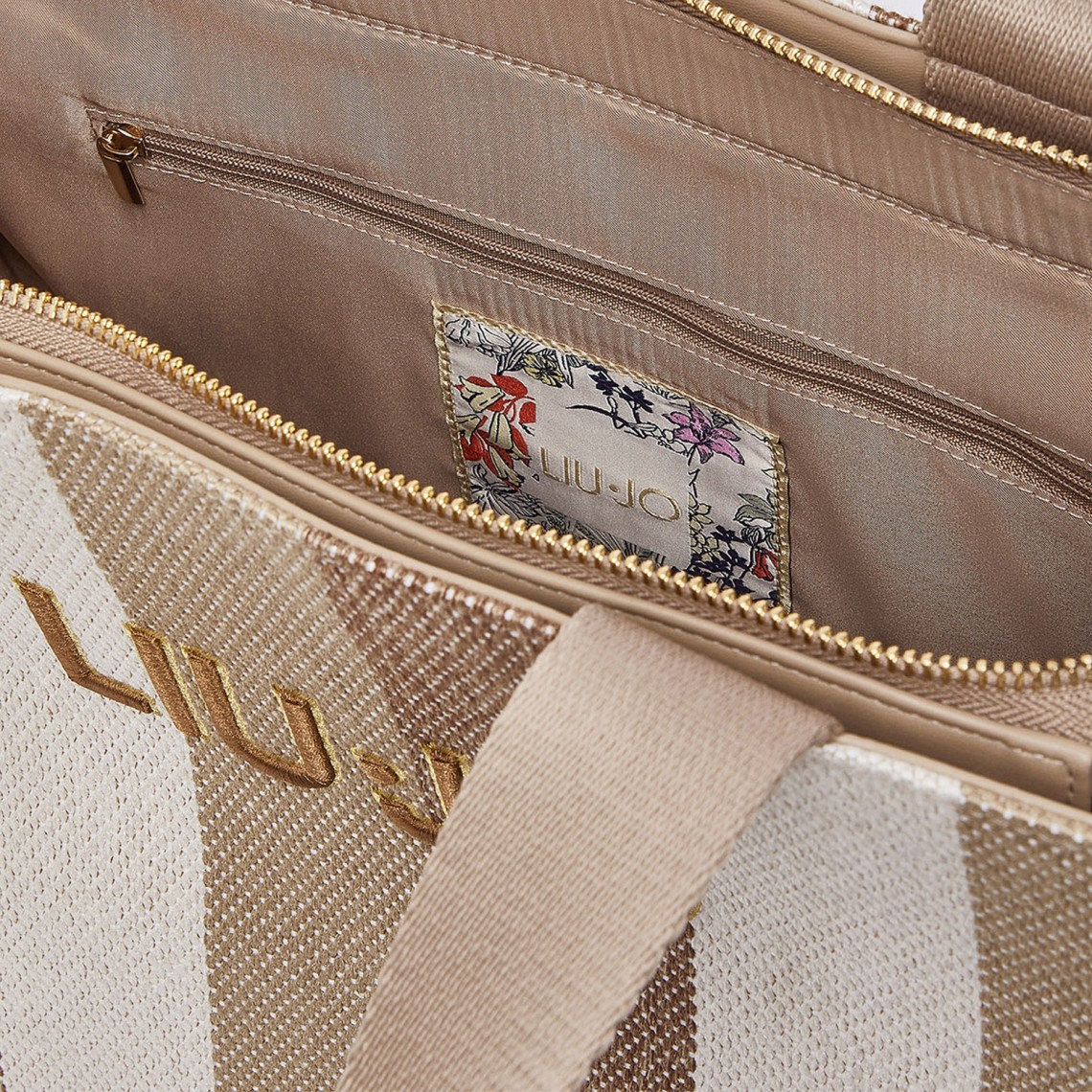 Borsa tote grande a righe Liu Jo
