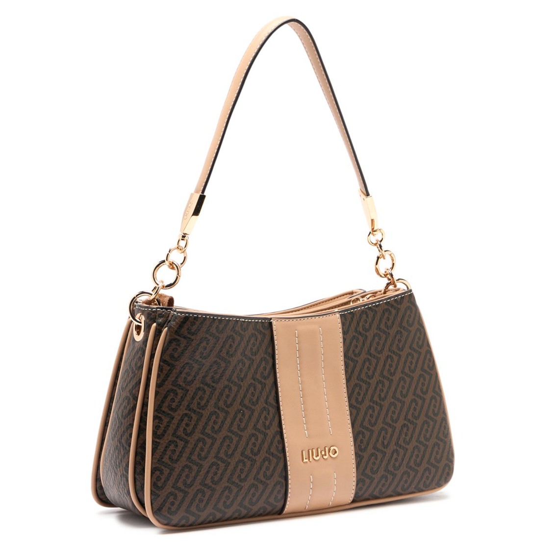 Borsa a spalla con logo monogram Liu Jo