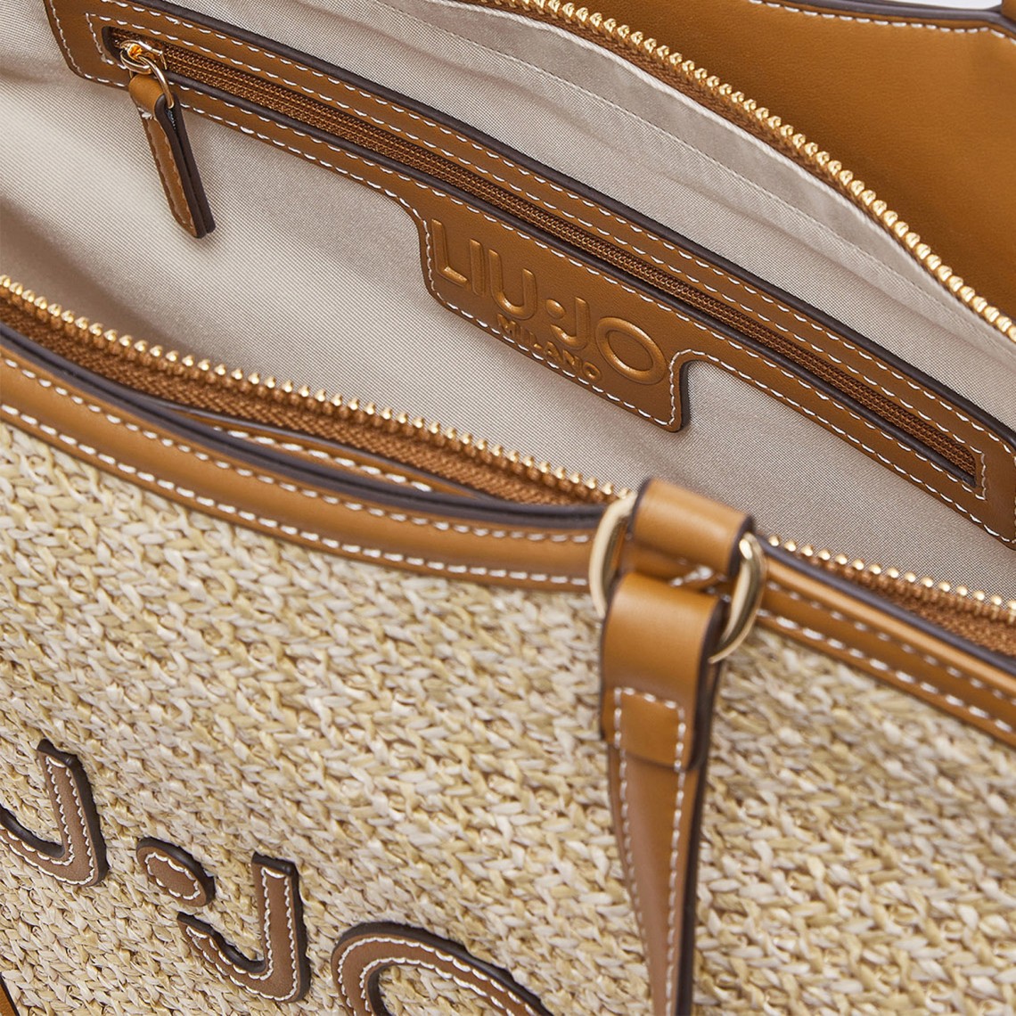 Borsa tote grande in rafia Liu Jo