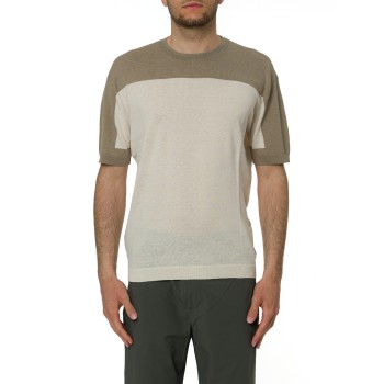 T-shirt in maglia di lino e cotone Armani Exchange