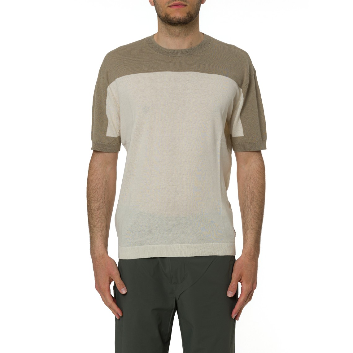 T-shirt in maglia di lino e cotone Armani Exchange
