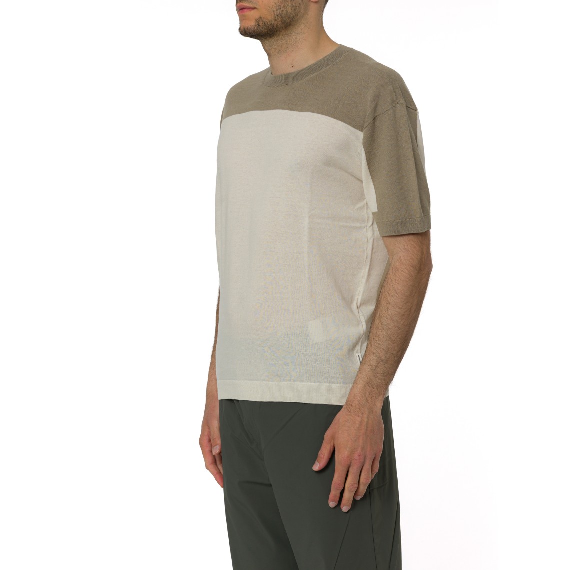 T-shirt in maglia di lino e cotone Armani Exchange