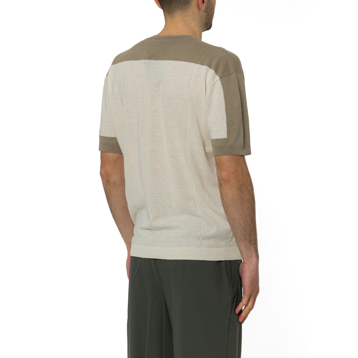 T-shirt in maglia di lino e cotone Armani Exchange