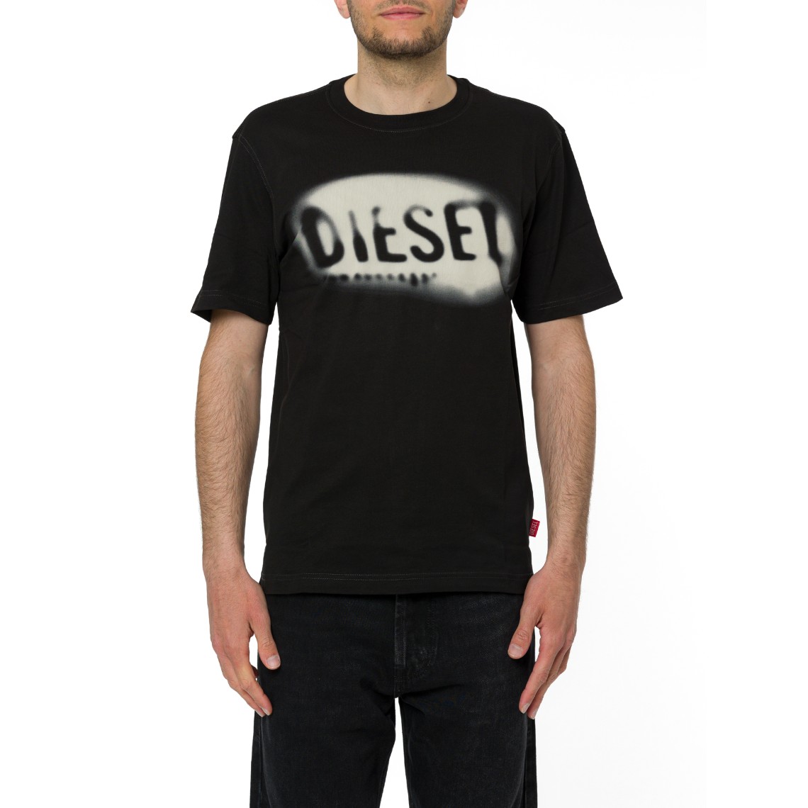T-shirt con logo sbiadito Diesel