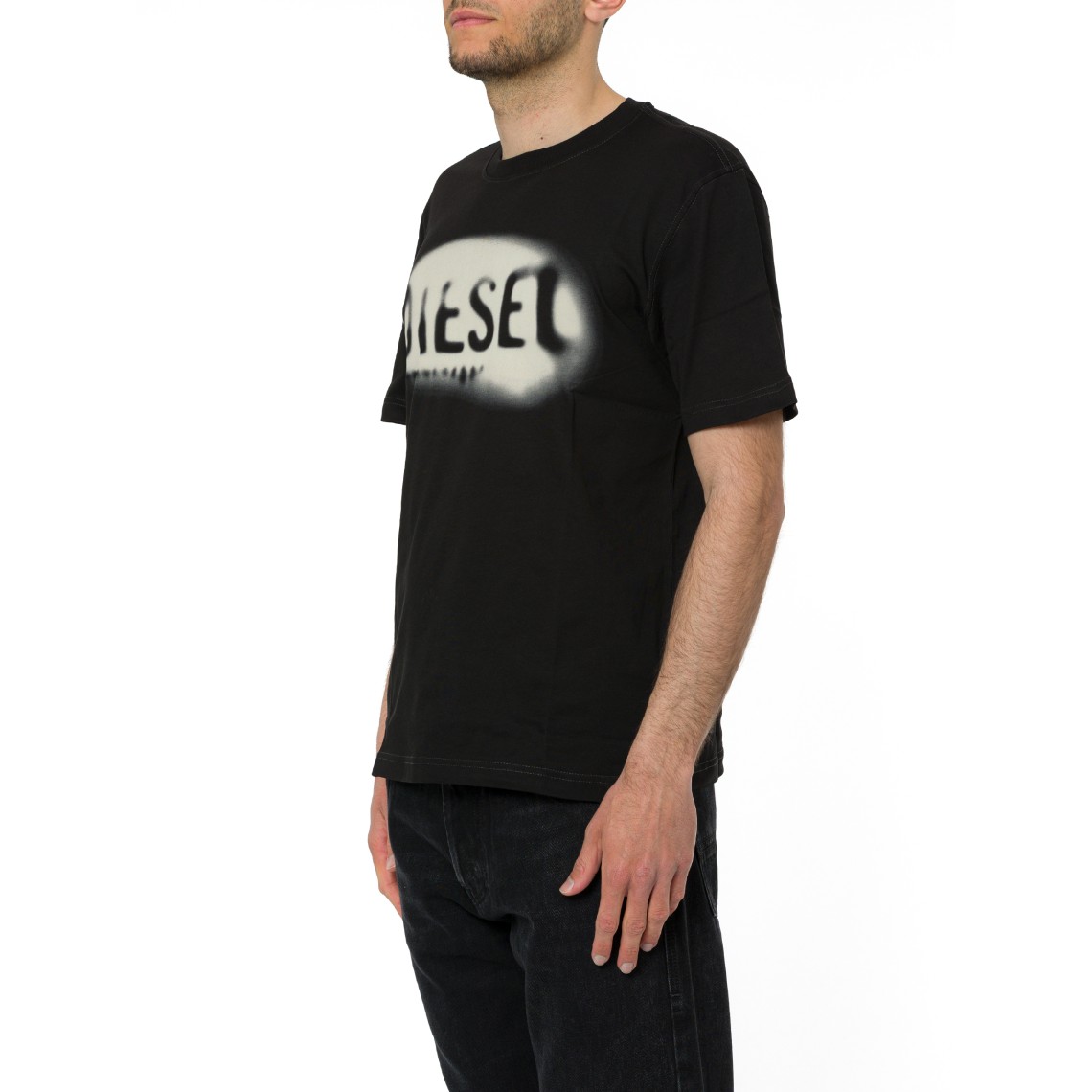 T-shirt con logo sbiadito Diesel