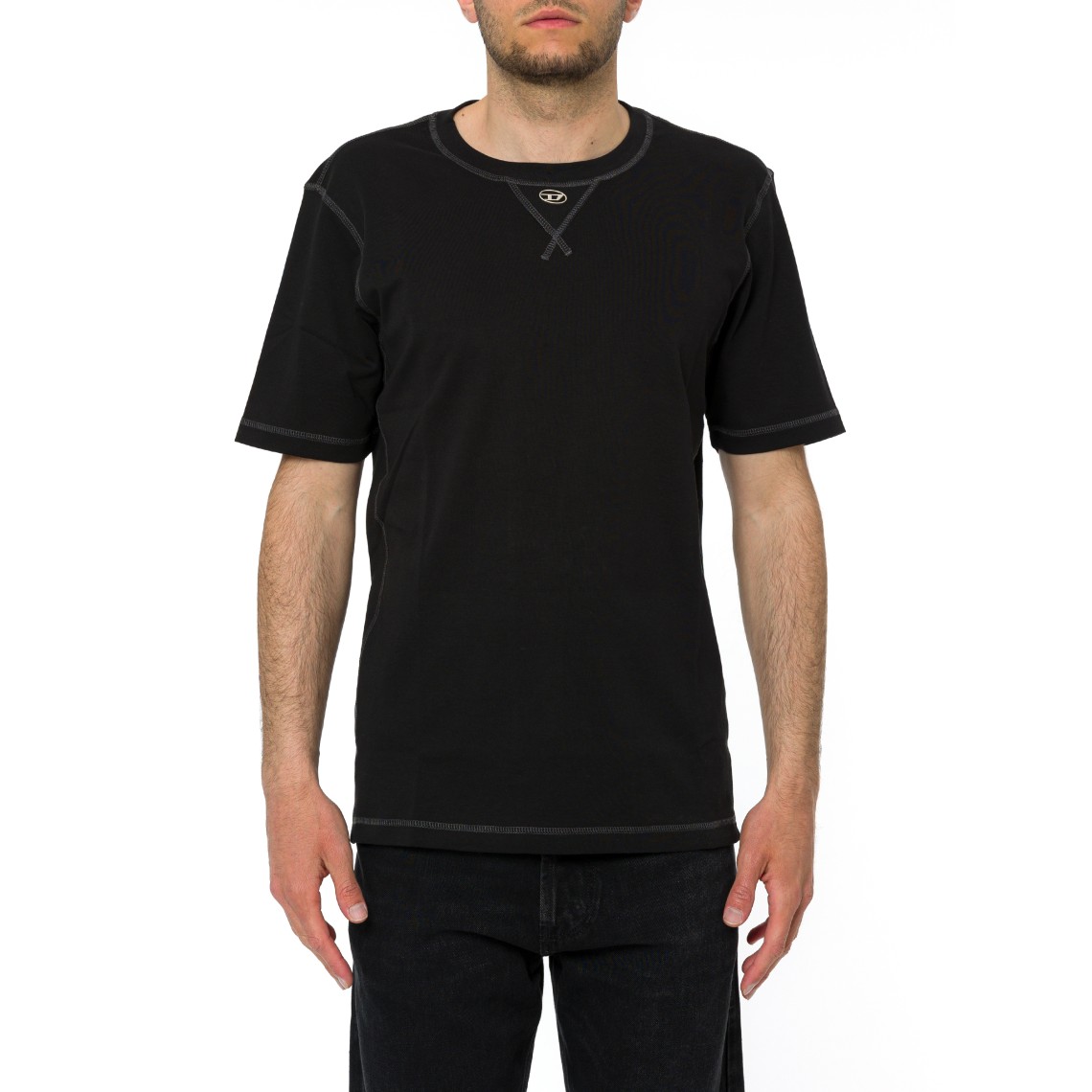 T-shirt Diesel regular con girocollo e oval D