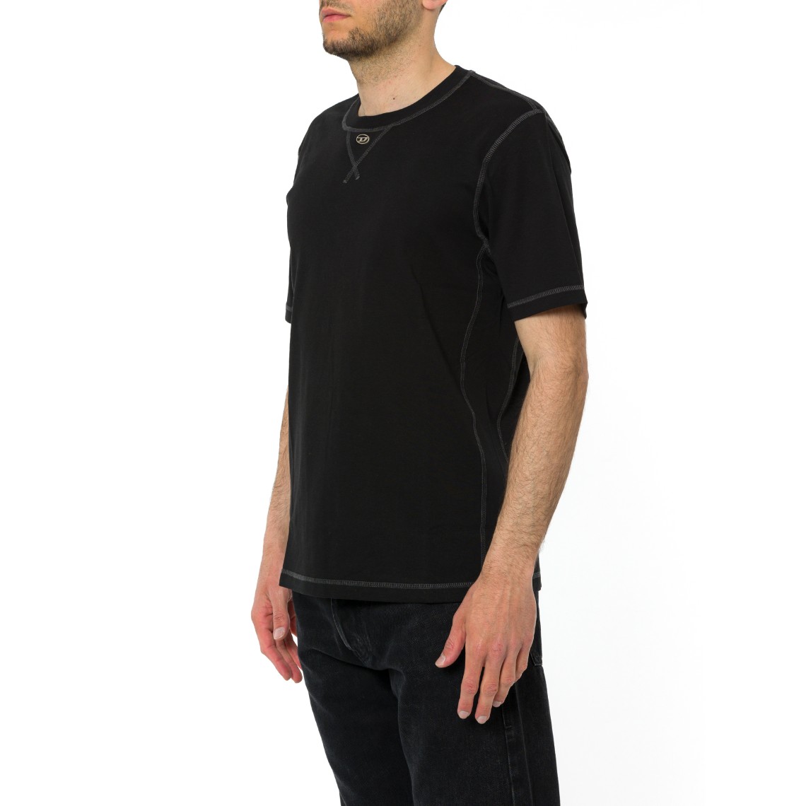 T-shirt Diesel regular con girocollo e oval D
