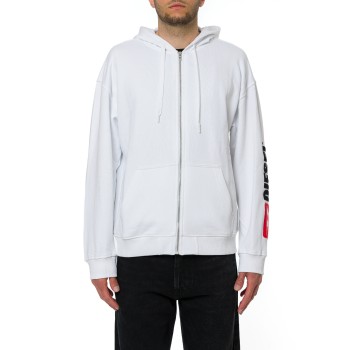 Felpa con zip e cappuccio e ricamo logo Diesel