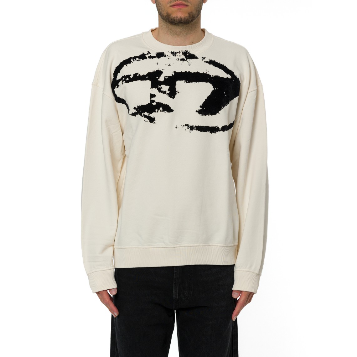 Felpa girocollo relaxed fit con oval D Diesel