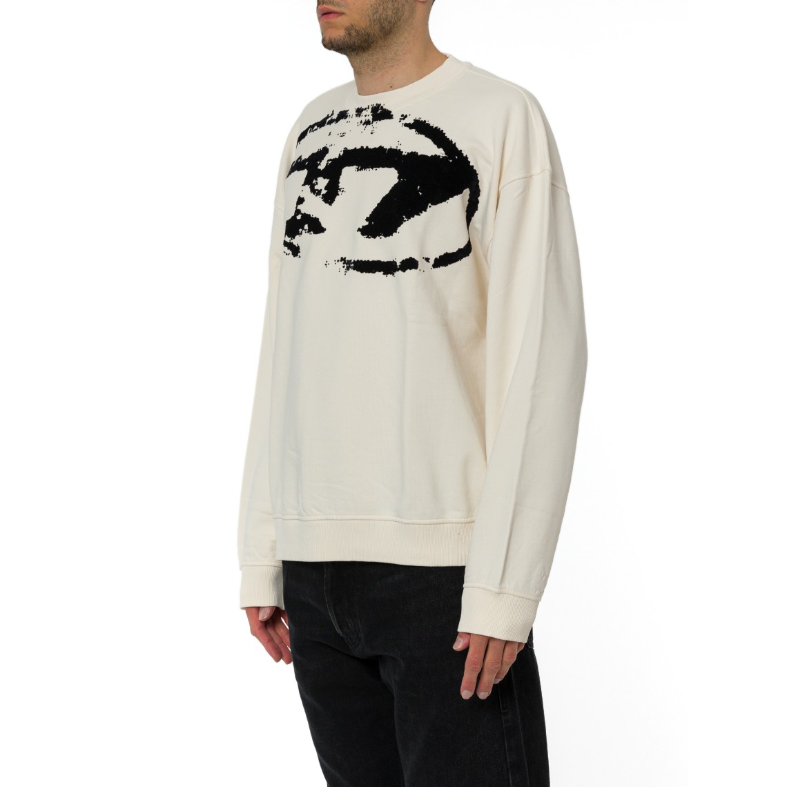 Felpa girocollo relaxed fit con oval D Diesel
