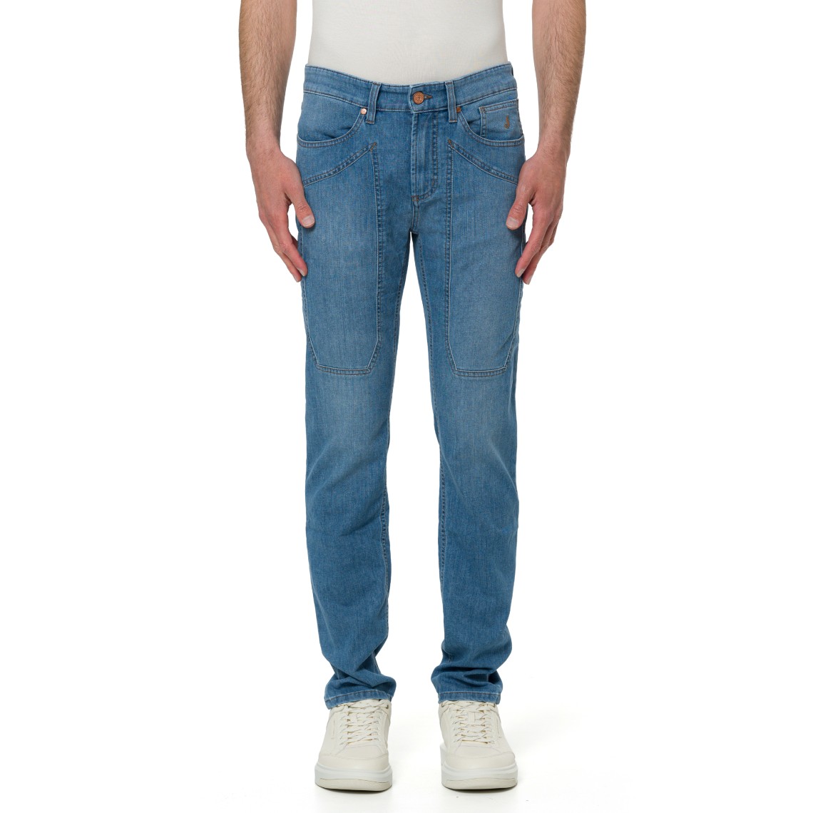 Jeans cinque tasche John Jeckerson con toppe