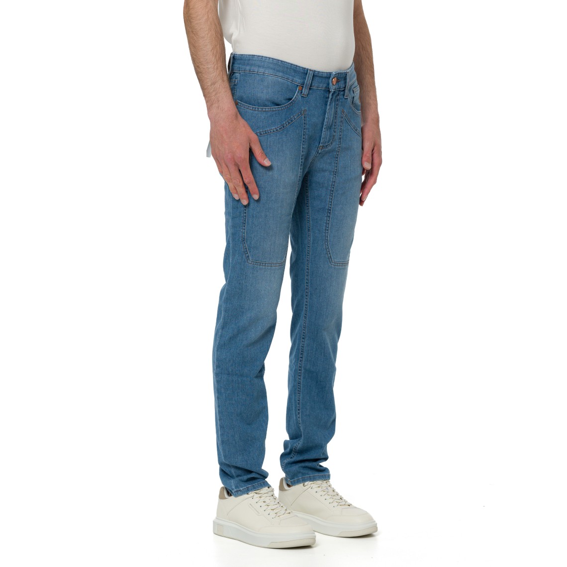Jeans cinque tasche John Jeckerson con toppe