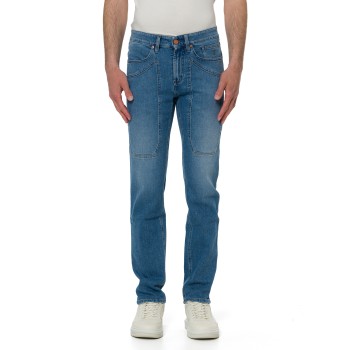 Jeans cinque tasche John Jeckerson con toppe