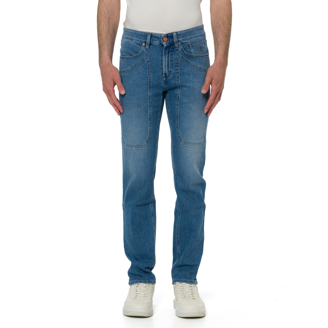 Jeans cinque tasche John Jeckerson con toppe