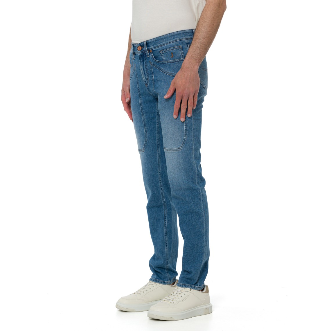 Jeans cinque tasche John Jeckerson con toppe