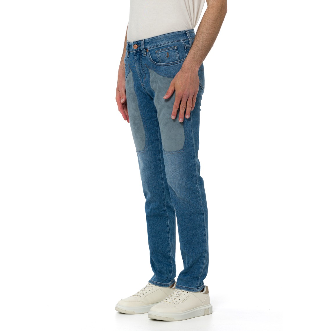 Jeans John Jeckerson con toppe in alcantara