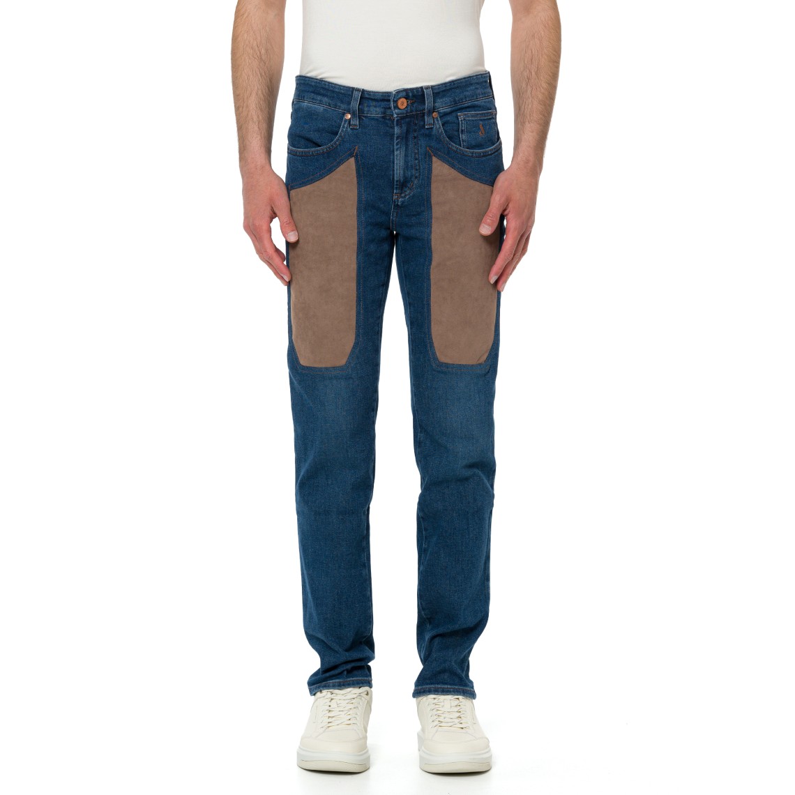 Jeans John Jeckerson con toppe in alcantara