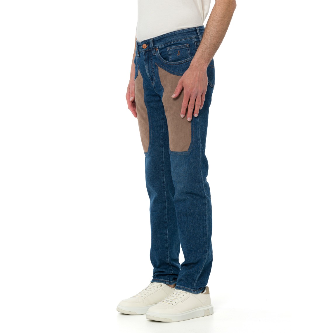 Jeans John Jeckerson con toppe in alcantara