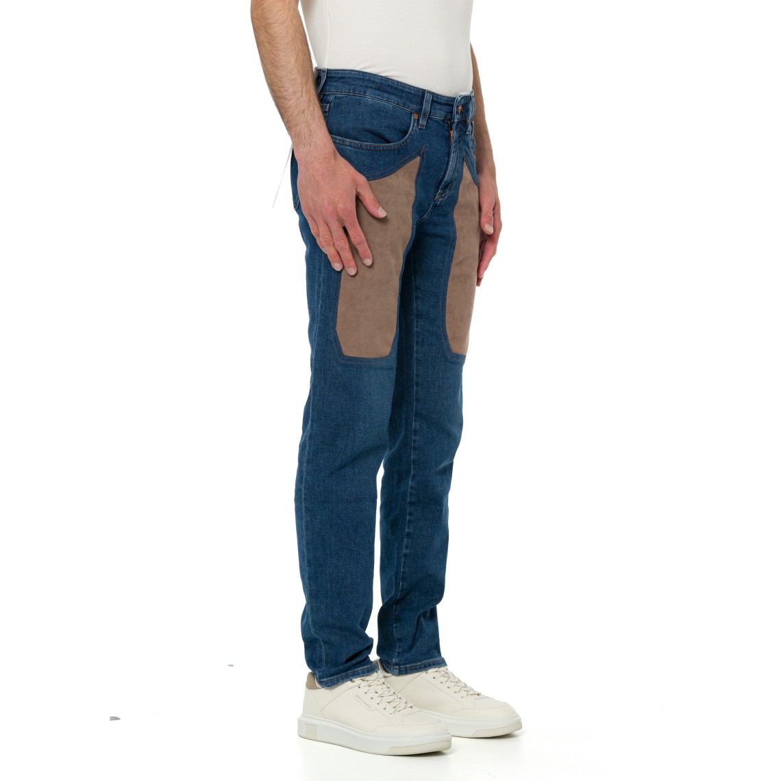 Jeans John Jeckerson con toppe in alcantara