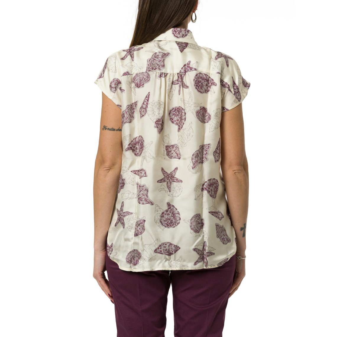 Camicia in twill di seta con nodo Marella