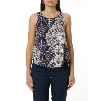 Top svasato in twill Emme Marella