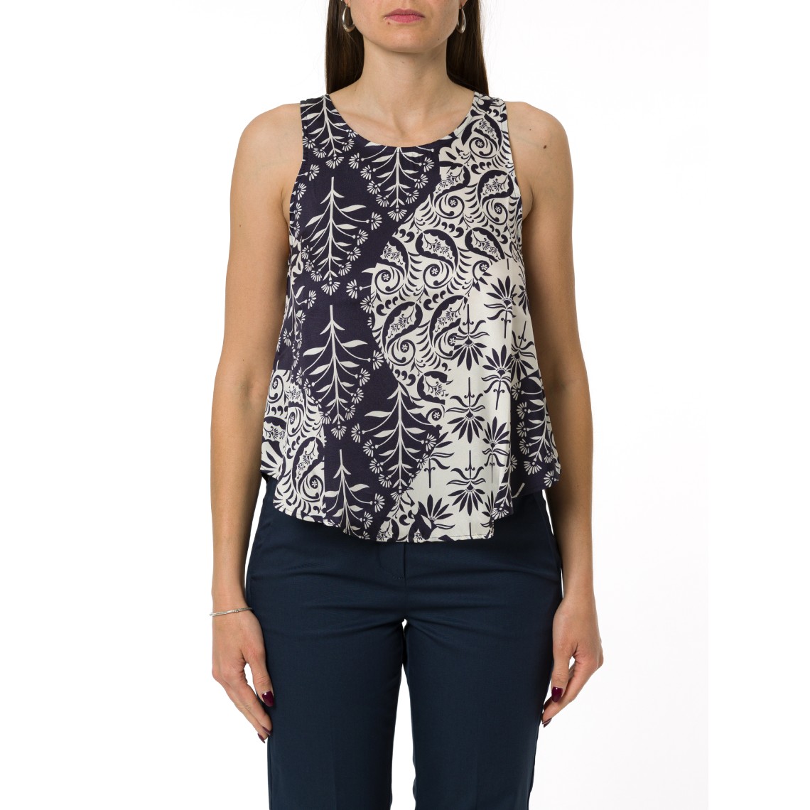 Top svasato in twill Emme Marella