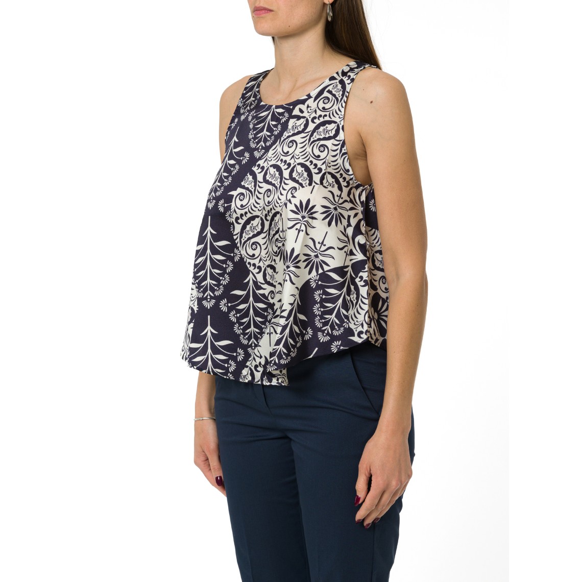 Top svasato in twill Emme Marella