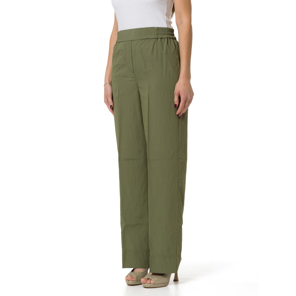 Pantaloni dritti in misto viscosa Emme Marella
