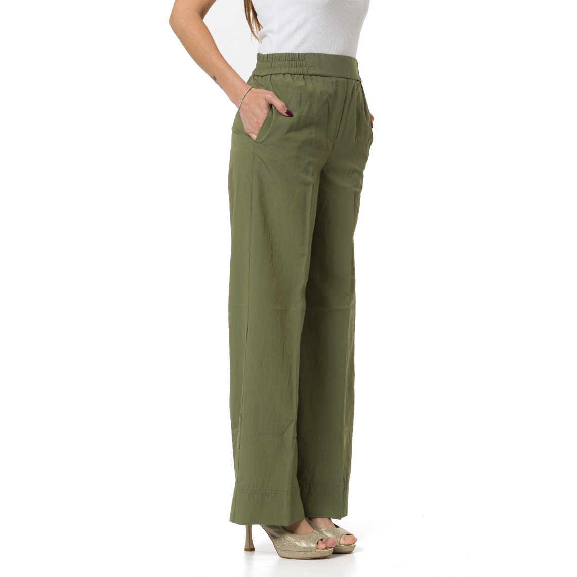 Pantaloni dritti in misto viscosa Emme Marella