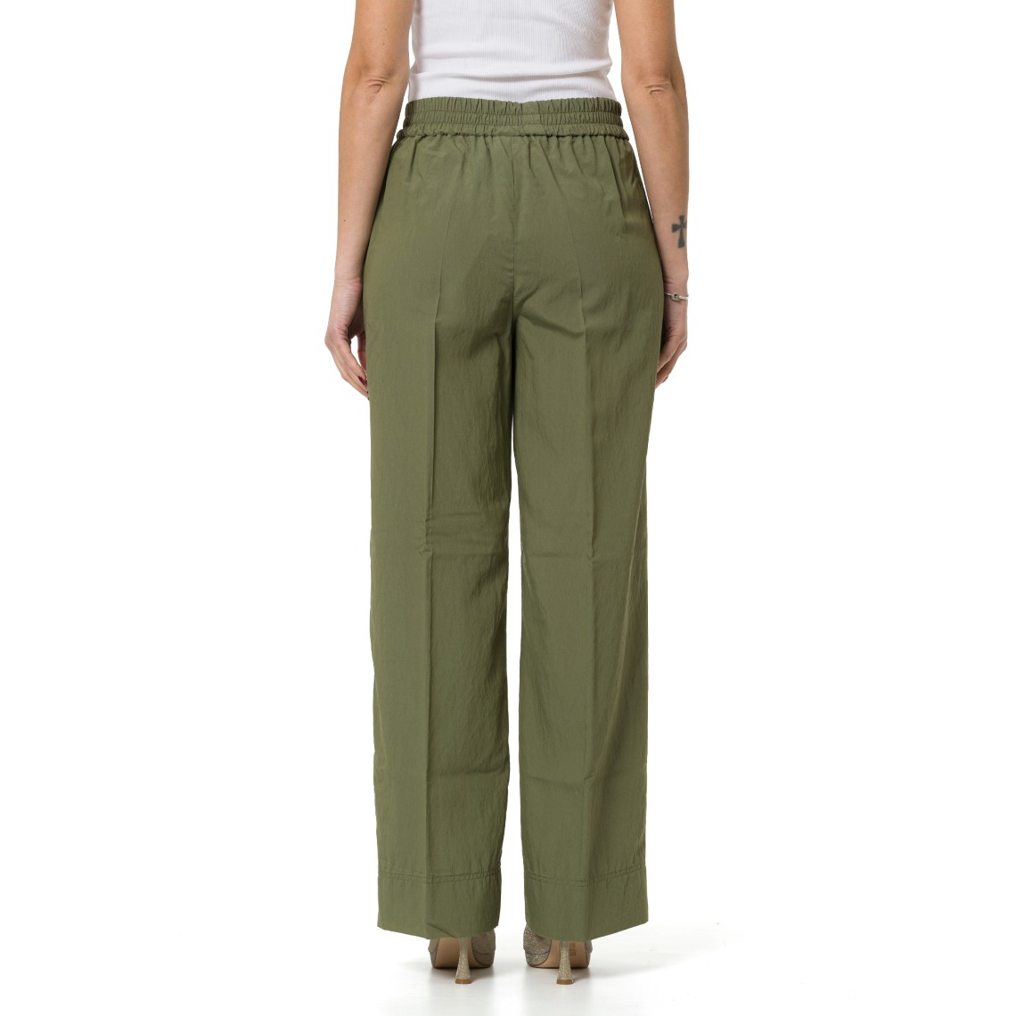 Pantaloni dritti in misto viscosa Emme Marella