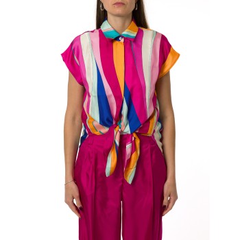 Camicia in twill di seta con nodo Marella