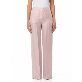Pantaloni wide-leg in raso di misto lino i Blues
