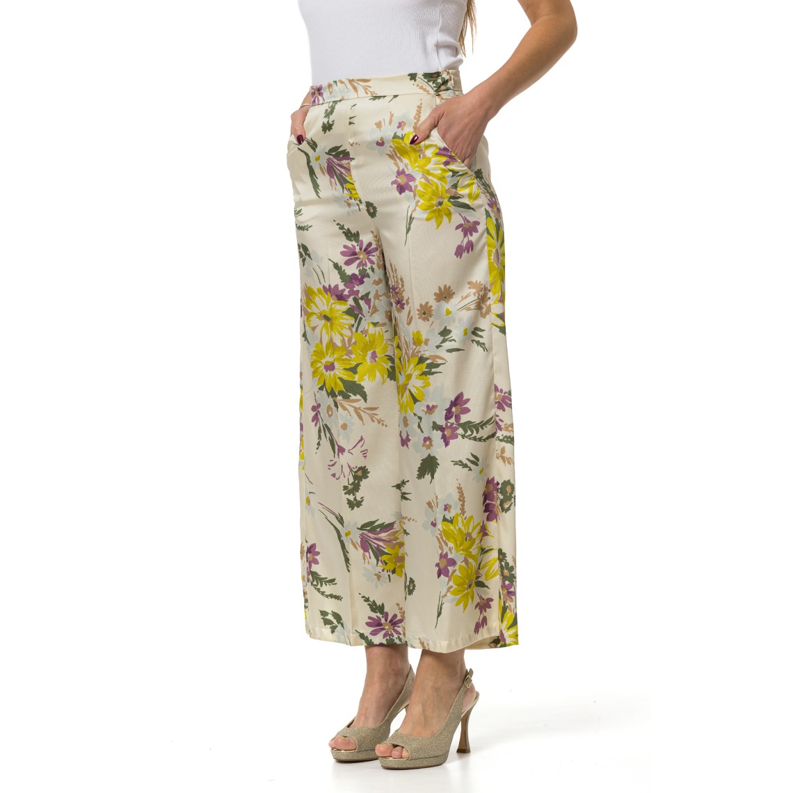 Pantaloni in twill stampato Emme Marella