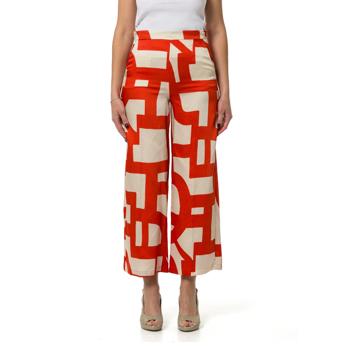 Pantaloni in twill stampato Emme Marella