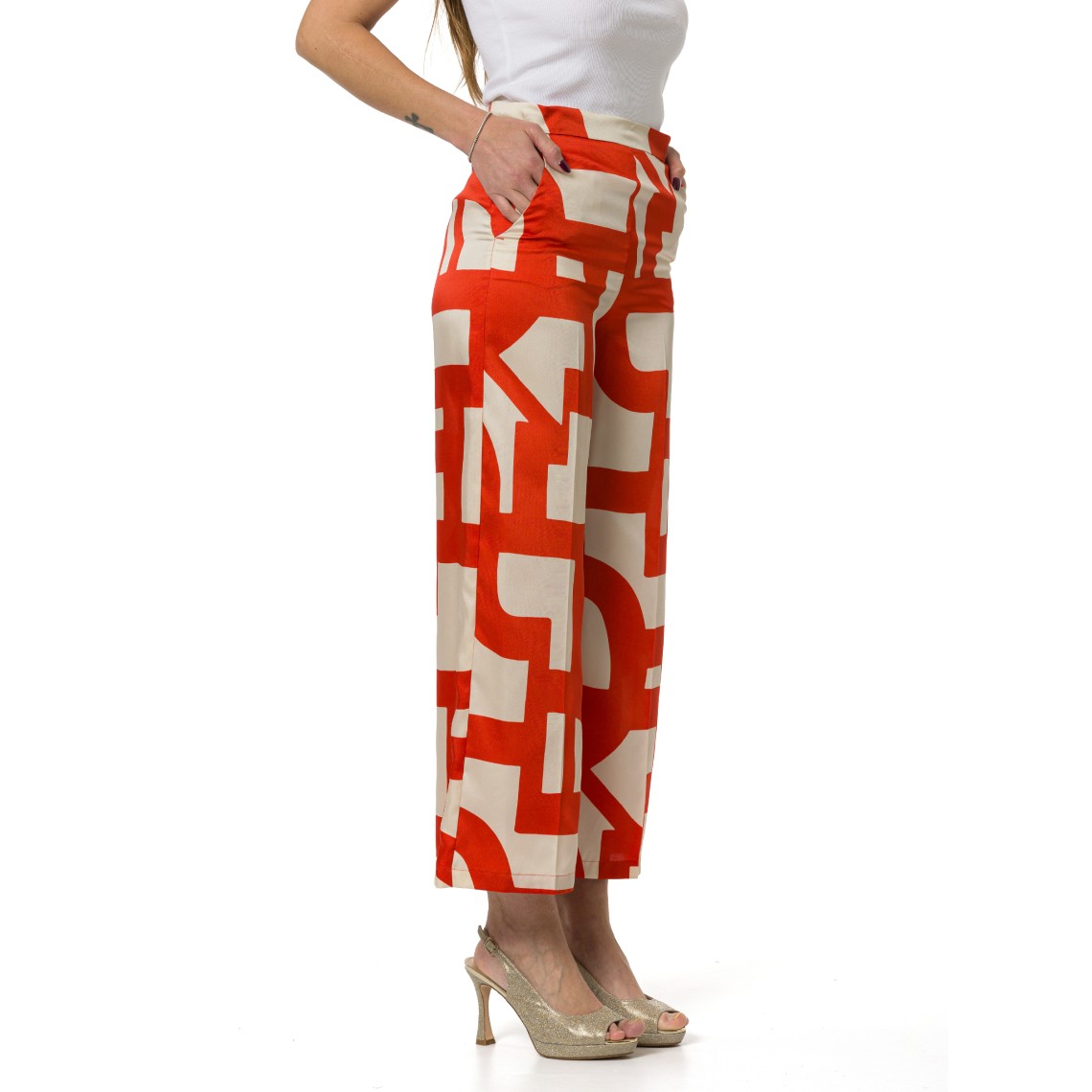 Pantaloni in twill stampato Emme Marella