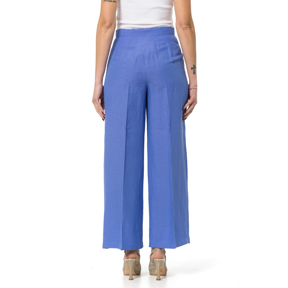 Pantalone fluido in viscosa e lino Emme Marella