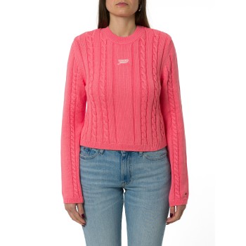 Pullover slim fit in maglia intrecciata Tommy Jeans