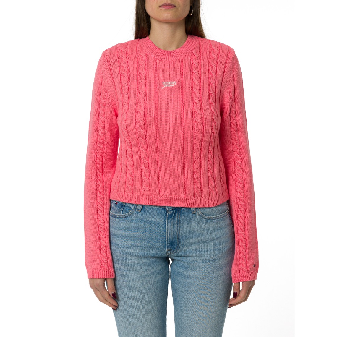 Pullover slim fit in maglia intrecciata Tommy Jeans