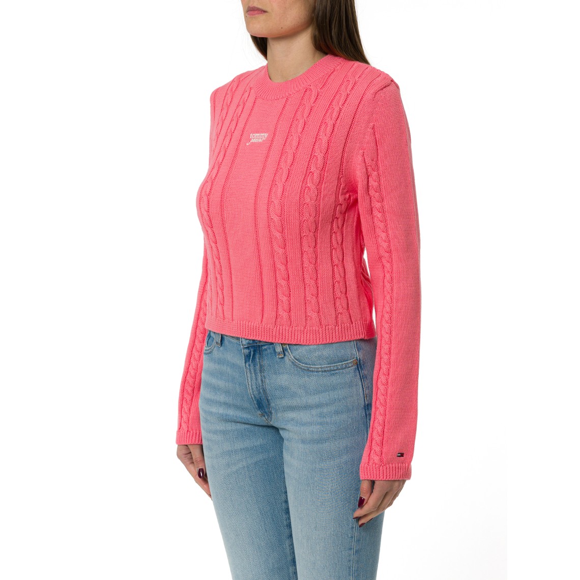 Pullover slim fit in maglia intrecciata Tommy Jeans
