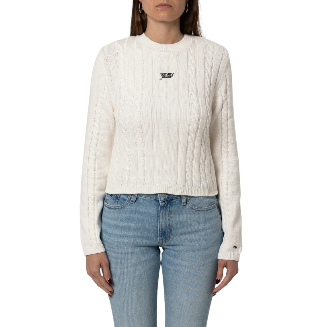 Pullover slim fit in maglia intrecciata Tommy Jeans