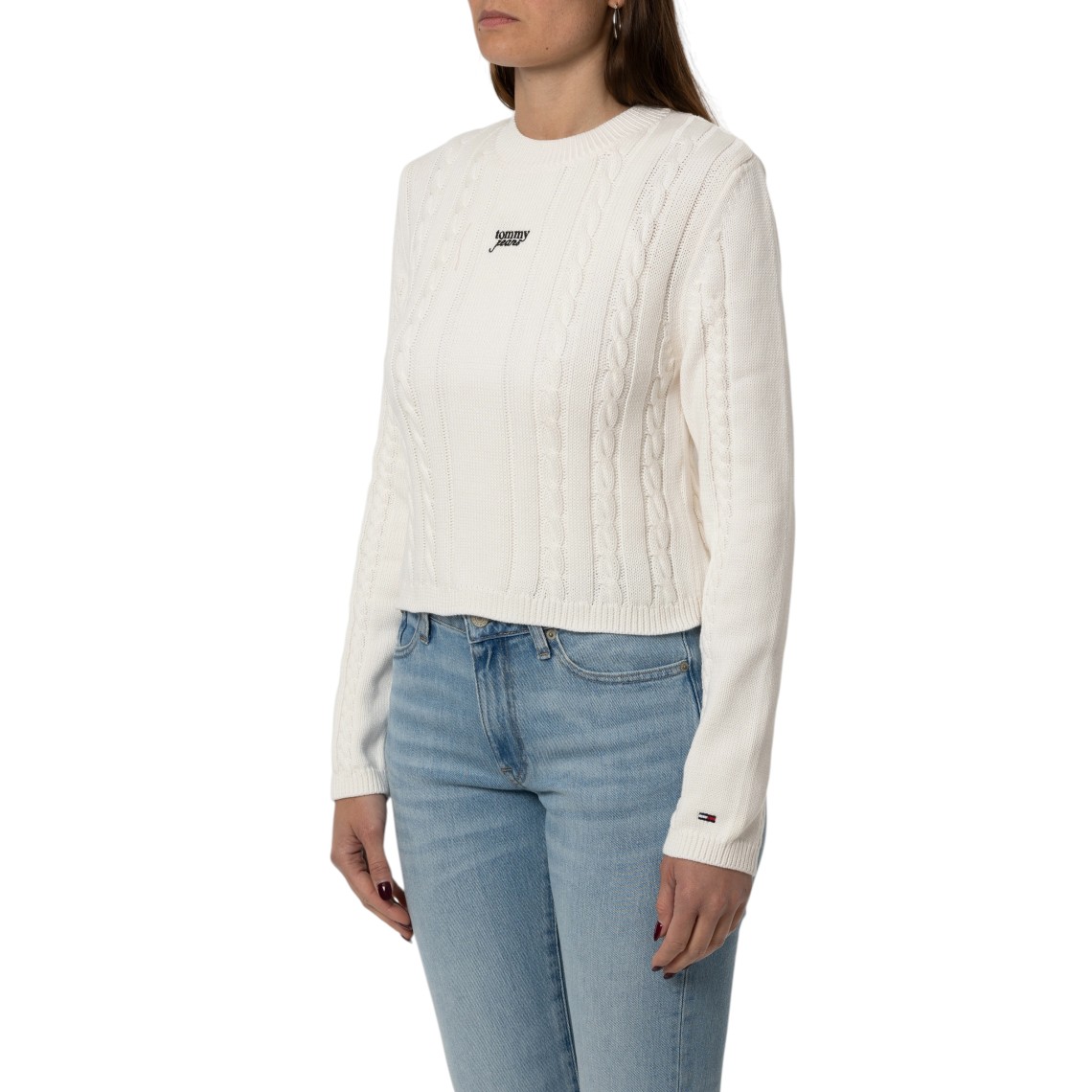 Pullover slim fit in maglia intrecciata Tommy Jeans