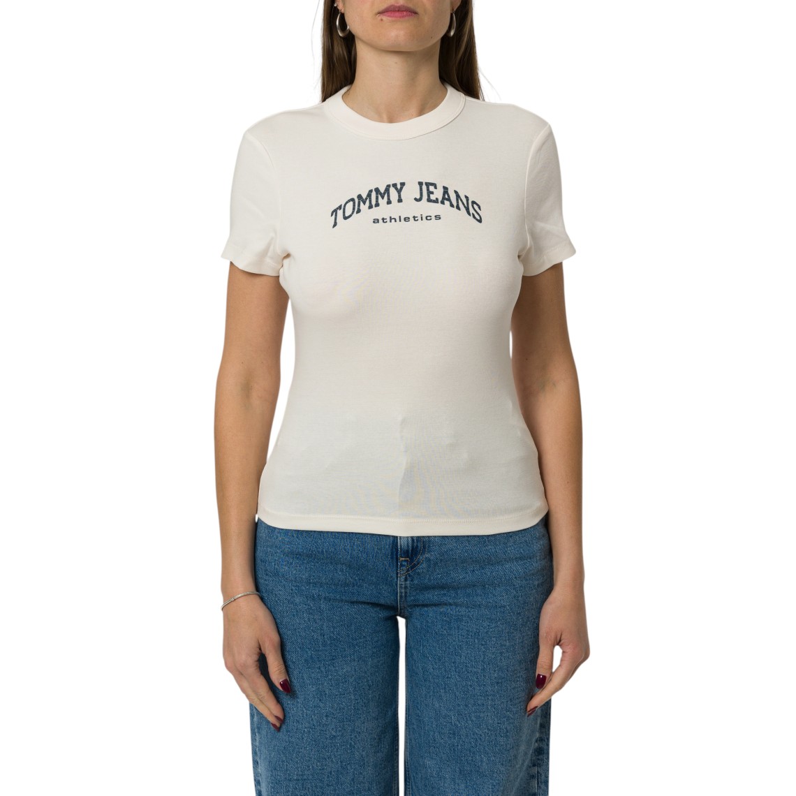 T-shirt slim fit con logo Tommy Jeans